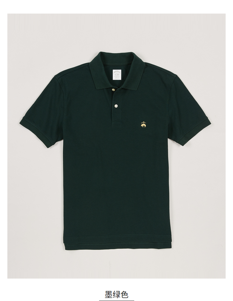 brooksbrothers布克兄弟男21夏新棉质金羊logo款短袖休闲polo衫4004