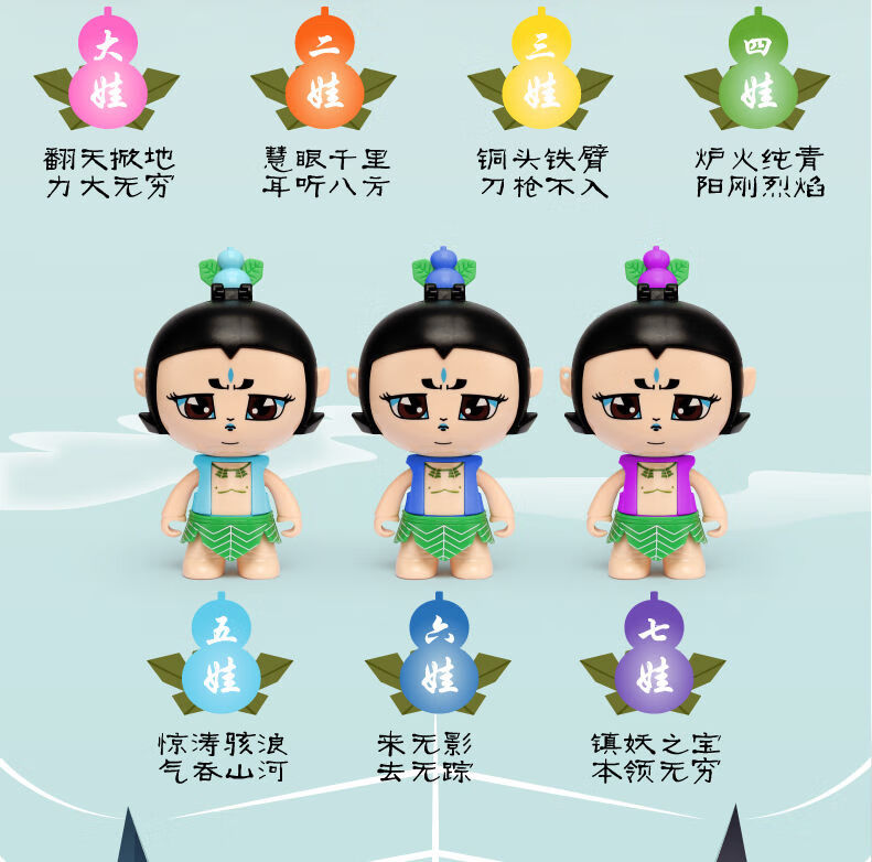 葫芦娃玩具儿童玩具变形玩具金刚葫芦兄弟套装手办小公仔人偶模型