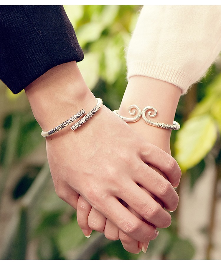 夏尔维纳 生日礼物999银一对紧箍咒 金箍棒爱你一万年告白刻字男女送