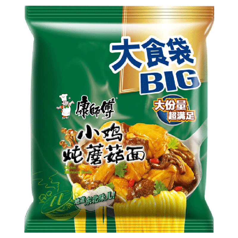 康師傅大食袋小雞燉蘑菇面12袋散裝24袋整箱可選方便麵速食方便夜宵