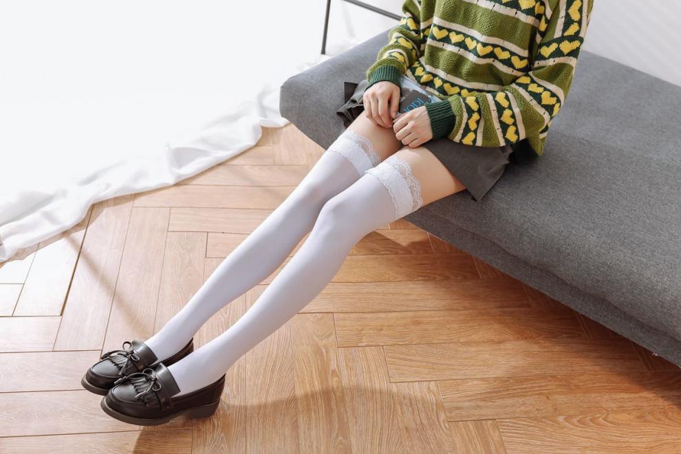 好品质女士长袜美腿袜小杨小倩日系花边过膝蕾丝袜女长筒袜甜美学院风