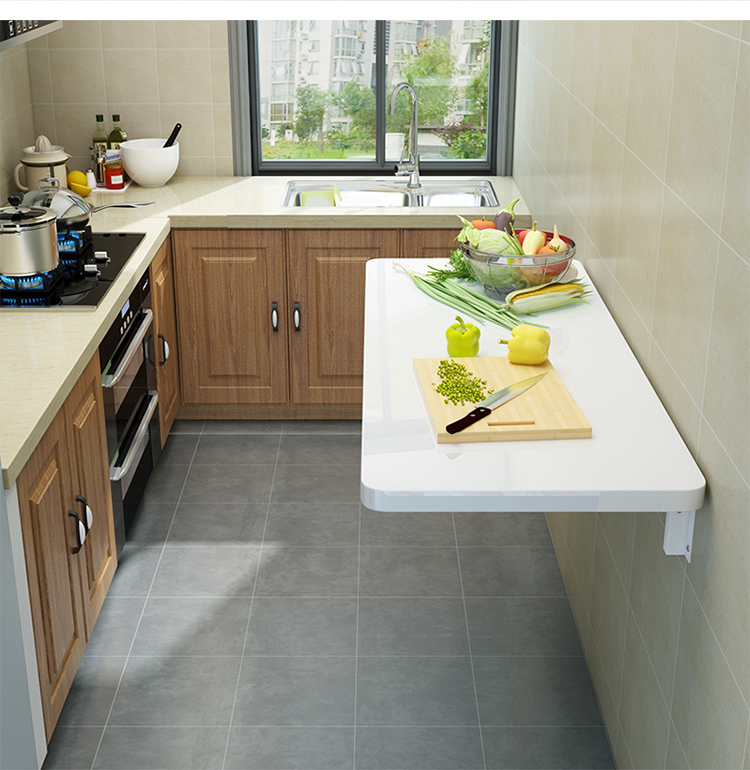 隐形餐桌 折叠桌壁挂家用简易厨房操作台小户型连壁桌可伸缩隐形多