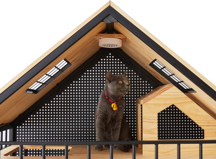 木真吾实木豪华猫别墅笼子三层超大号猫屋带厕所透气可移动式猫窝别墅