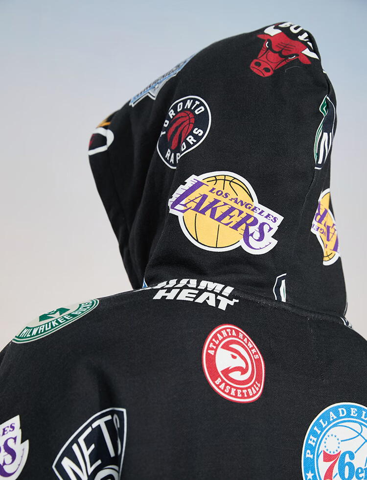 琼斯nba联名球队时尚潮流个性街头印花图案潮流廓形连帽卫衣221133151