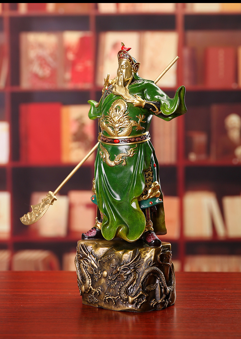 瑞亿祥龙腾万里全铜关公摆件纯铜关羽关二爷武财神爷佛像神像家用供奉