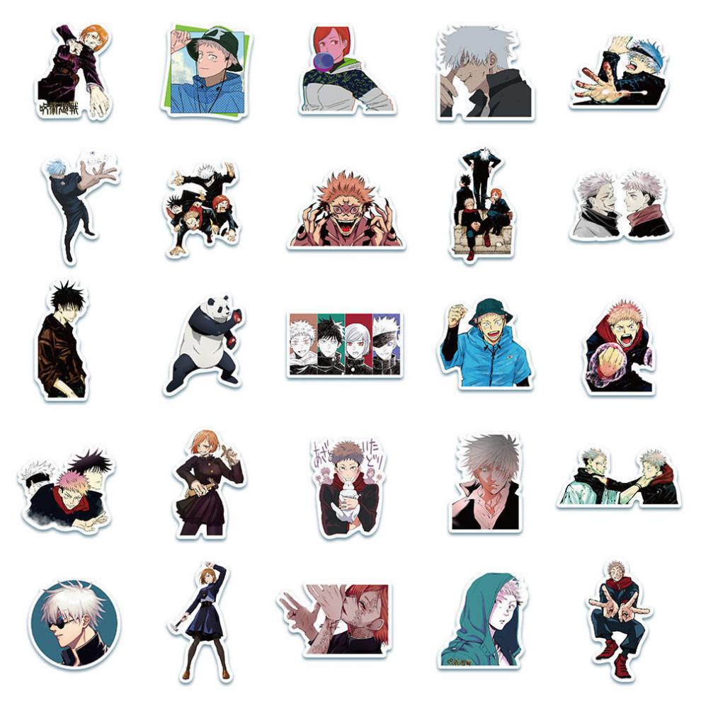 慕柯咒术回战贴纸100张卡通动漫五条悟装饰卡贴防水手账 10张随机