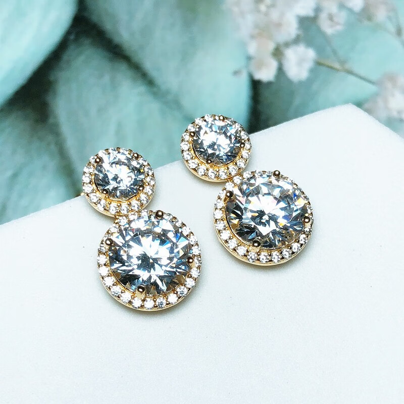 喜珊925银耳饰耳坠 欧美气质款 银金色