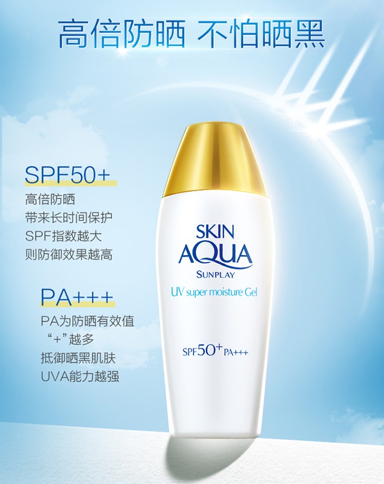 日本 ROHTO 樂敦 SKIN AQUA 水感保濕防曬精華SPF50+/PA++++80g