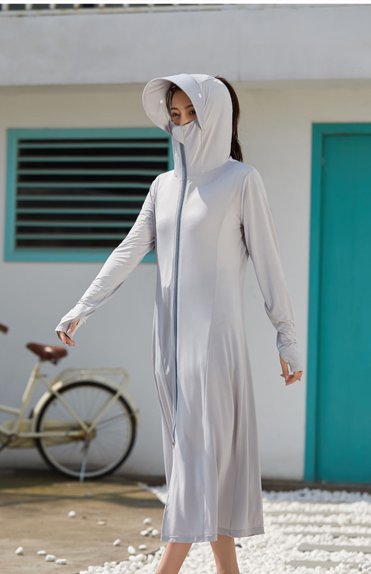 防晒衣女长款全身电动车防晒神器夏季全遮挡骑车电瓶摩托车防晒服 长