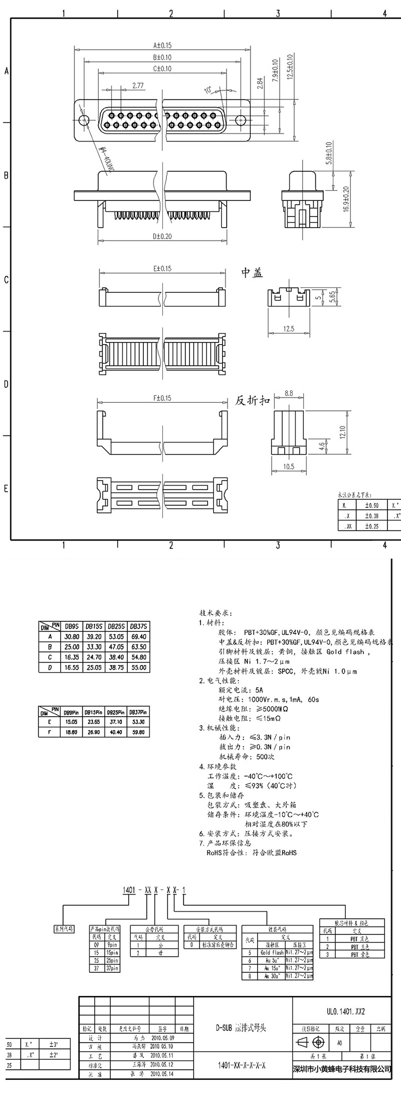 db9串口頭九針15針db25/37p免焊壓線式排線接頭串口壓接公頭母頭 英制