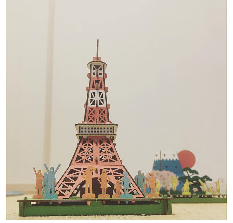 日本hacomo纸质立体3d建筑模型diy手工拼图创意摆件益l智玩具 浅草