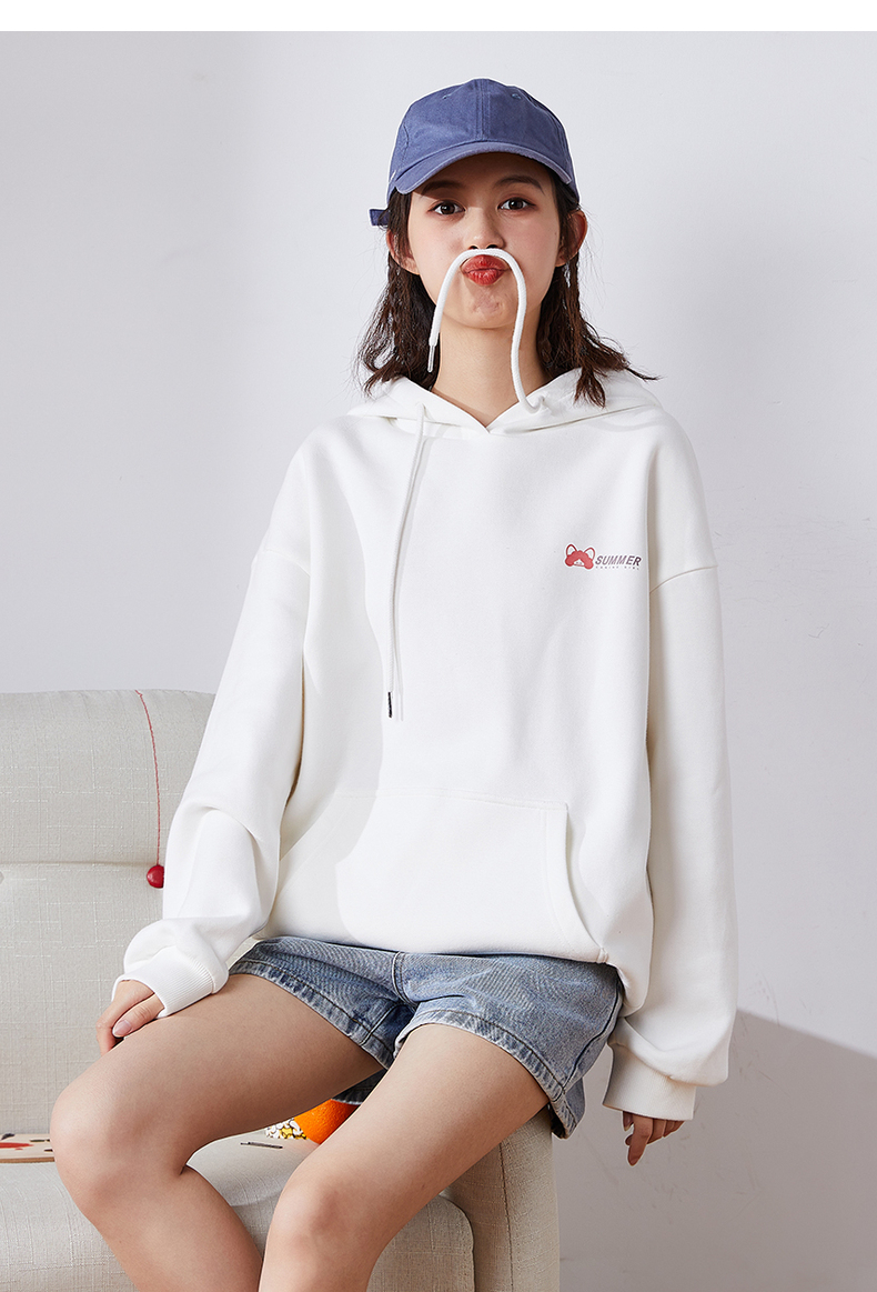 唐狮卫衣女2021秋冬新款韩版连帽上衣百搭加绒[犬系女孩联名] 无加绒