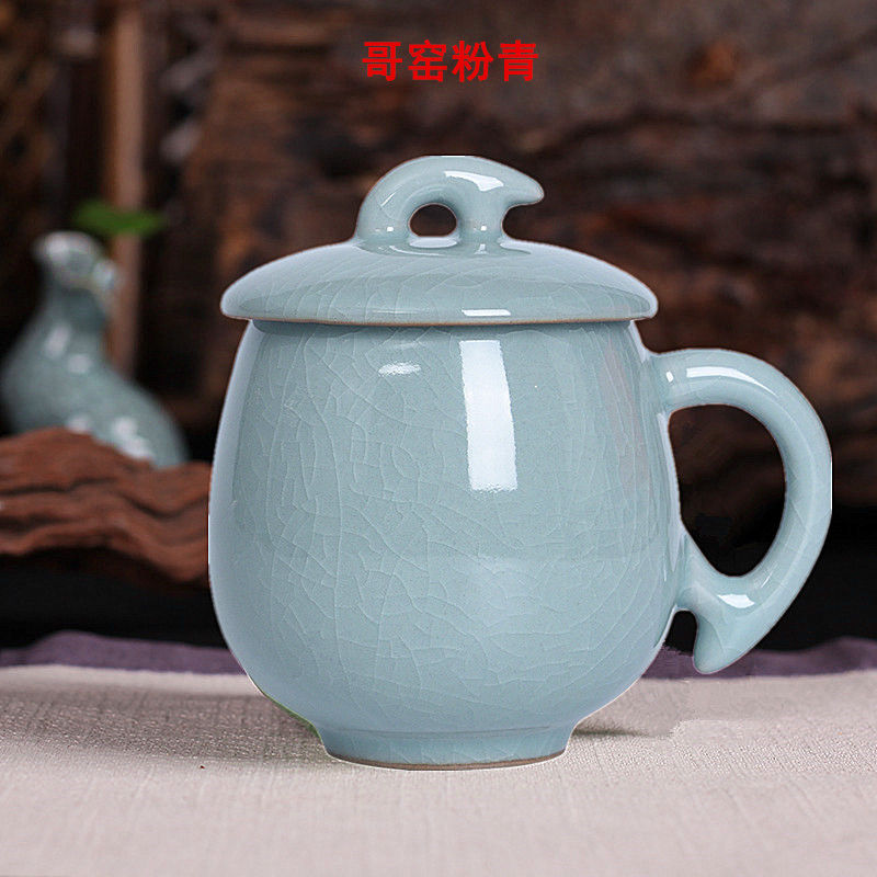 龙泉青瓷春夏秋冬四季杯陶瓷茶具茶杯带盖办公杯泡茶杯情侣杯水杯