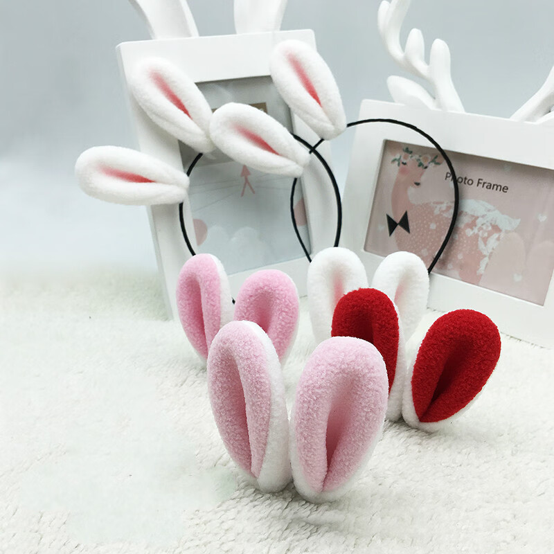 卖萌可爱兔耳朵发夹兔子发箍卡通发卡六一儿童节头饰表演头箍超大兔