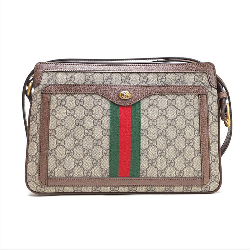古驰gucci奢侈品女包经典款双g绿红条纹帆布大包单肩斜跨女包523354