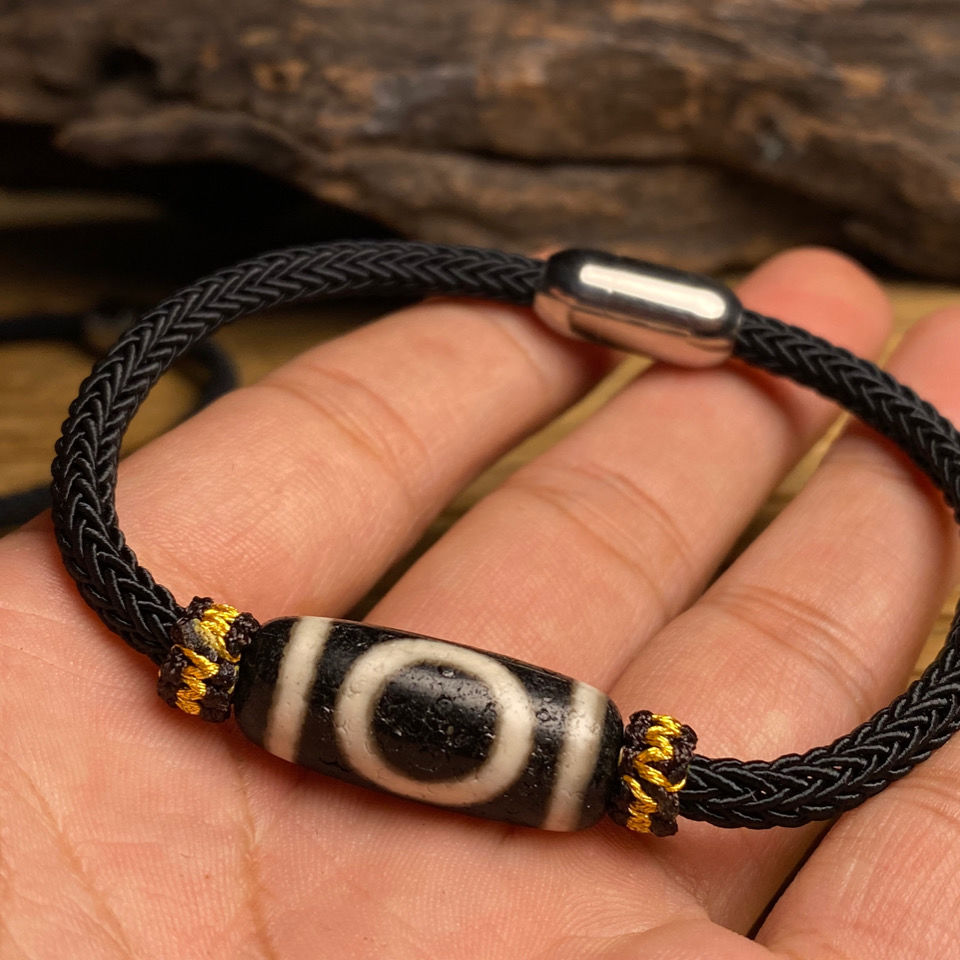 九眼天珠手串 西藏九眼天珠手链矿玛瑙男女手绳sn2139 财神天珠款