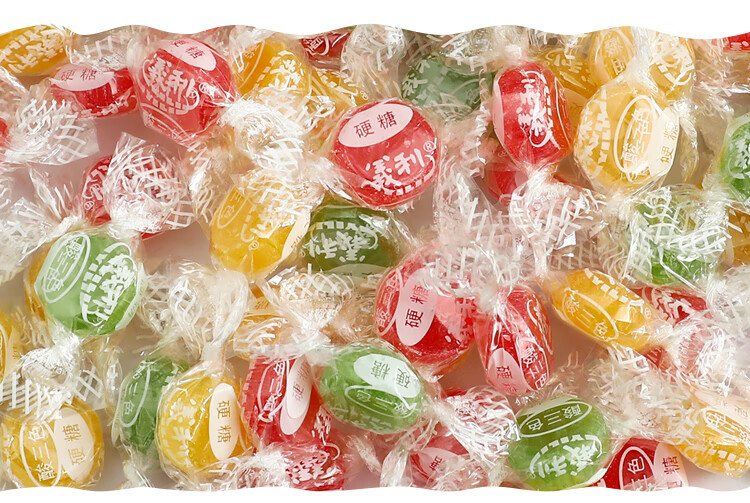 义利酸三色水果硬糖500g约150颗80后怀旧零食结婚庆喜糖果