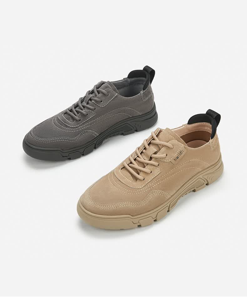 热风男鞋2021年秋季新款男士时尚潮流系带休闲鞋08杏色41偏大一码