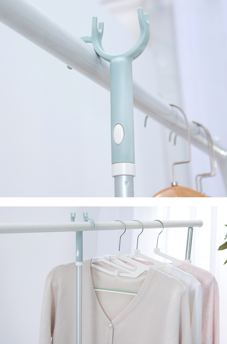 惬艺伸缩撑衣杆晒衣竿铝合金取衣叉杆挑衣杆架衣撑杆叉家用晾衣杆丫叉