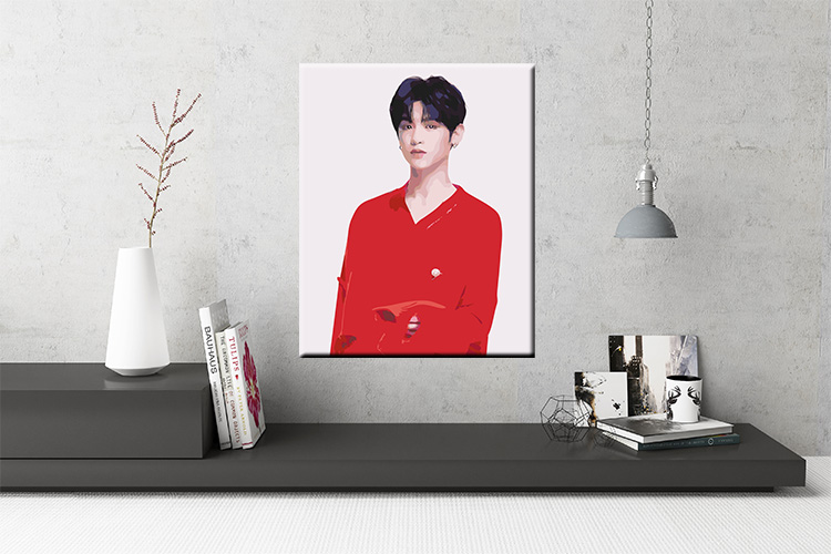 黄明昊数字油画客厅挂画背景墙装饰画diy手绘填色新品 justin黄明昊-2