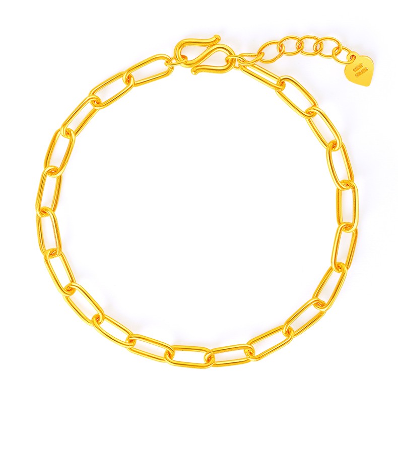 黎丝莱顿黄金链条手链女时尚新款足金9999环环相扣金手链金首饰生日