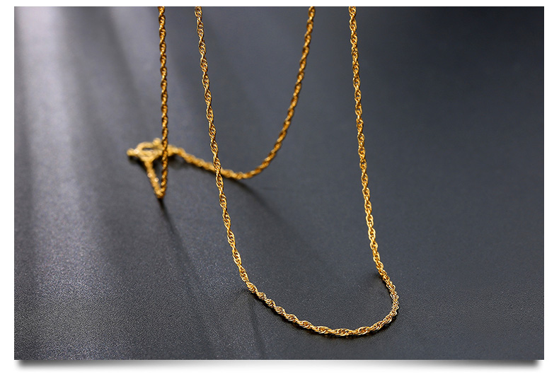 黄金项链足金999项链女绞丝链锁骨链足金项链宽约12mm70cm约465g