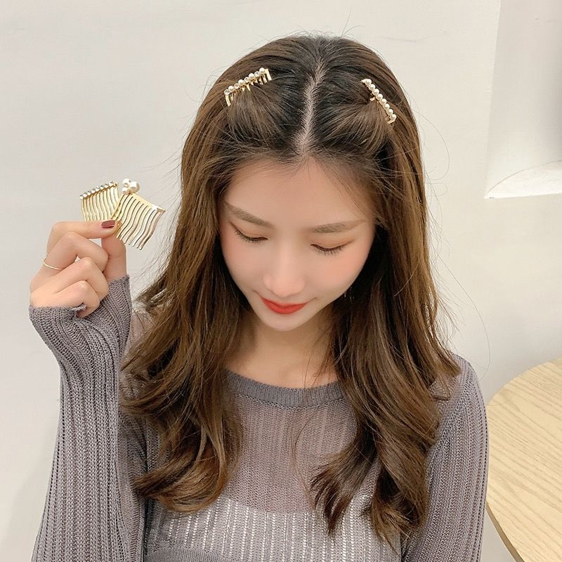 发饰 发夹 beauty whole beauty金属网红卷直发刘海梳子女倒插梳发卡