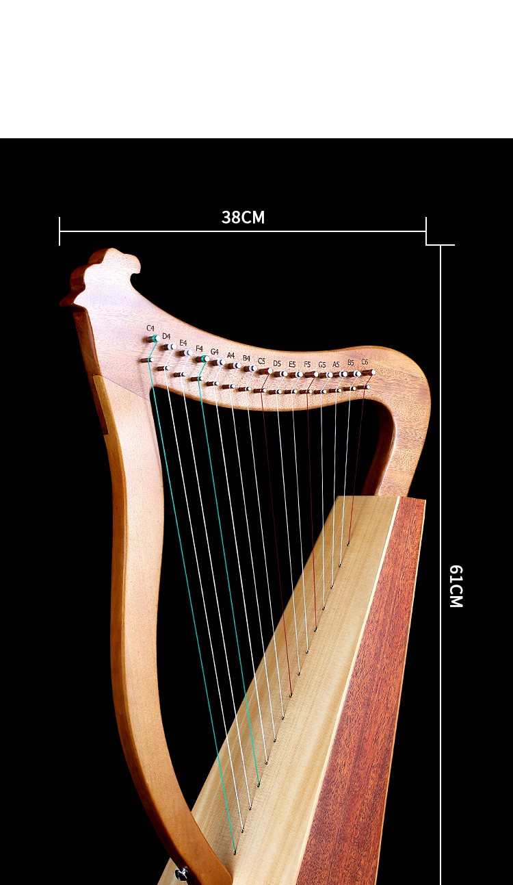 小豎琴15弦19音萊雅琴箜篌小型小眾樂器初學者易學lyre里拉琴 15音