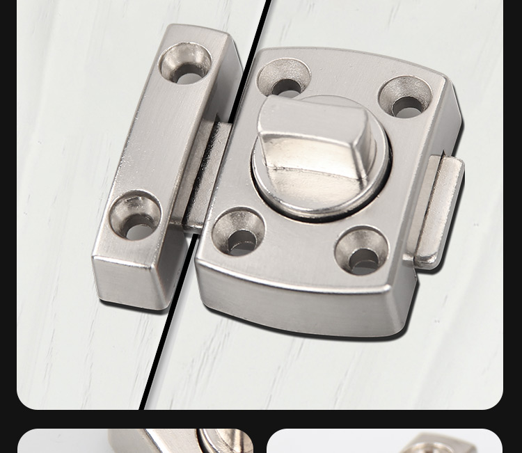 插销式门锁门栓门扣反锁门免打孔卧室室内厕所卫生间防盗门栓银色小号