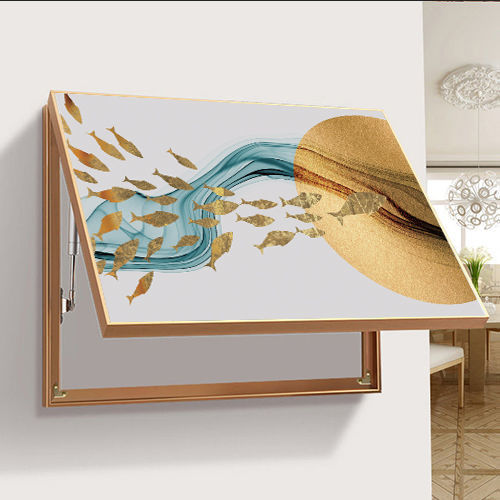 萌依儿电箱盖电表箱装饰画免打孔液压上翻电盒遮挡开关电盒配电箱挂画