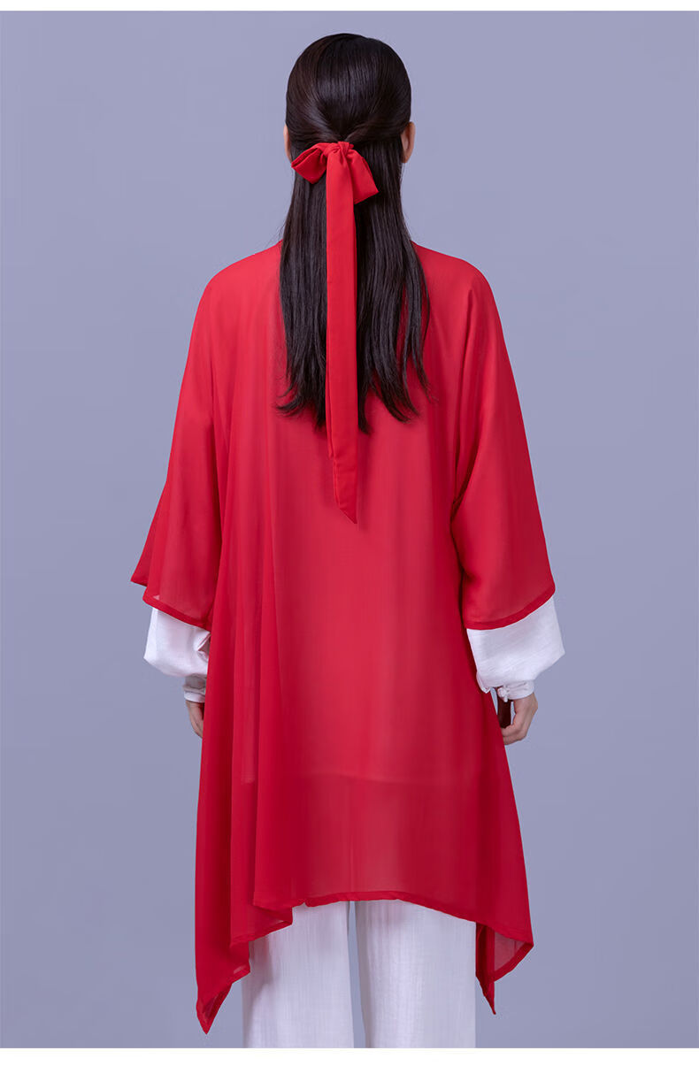 行趣 太极服披纱单件新款披风外披飘逸外搭男女中国风团体表演比赛