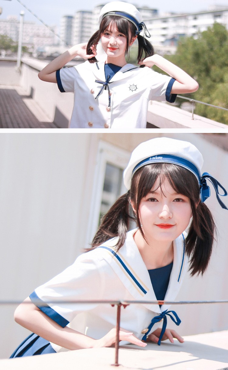 制服裙套装长袖短袖水手服日系女海军风中间服短裙日本高中生校服全套