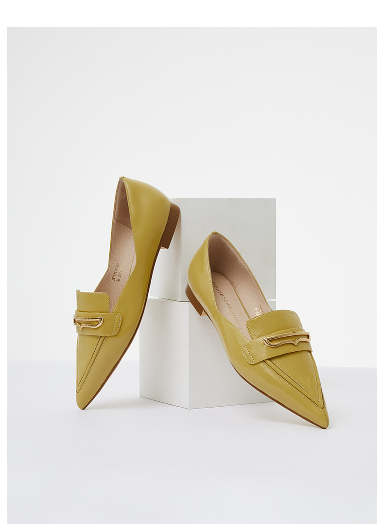 迪芙斯dfuse女鞋2021春季新款侧面v型显瘦尖头单鞋乐福鞋黑色39