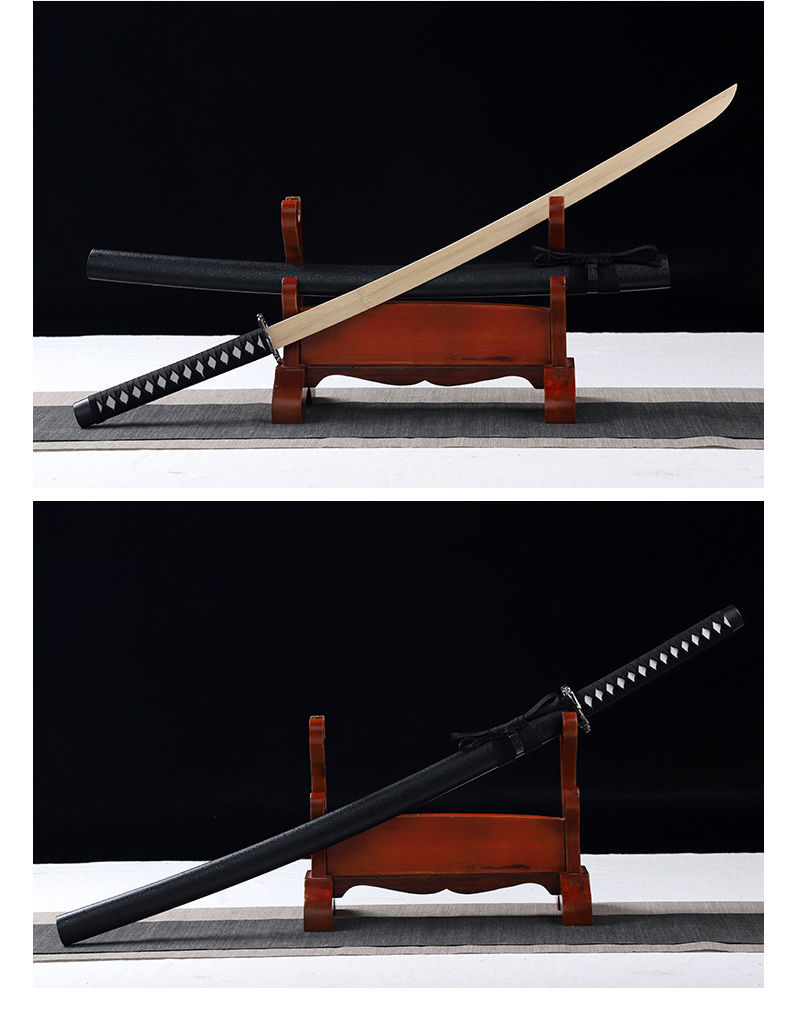 拔刀剑日本居合道木刀剑带鞘武术竹剑竹刀cos表演道具剑刃 雪狼红木