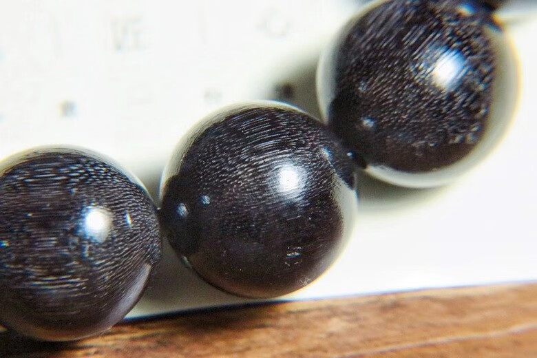 精品纯黑料黑驴蹄子圆珠手串文玩佛珠念珠男女饰品鱼子纹 满竹丝纹