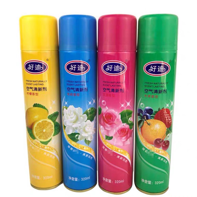 好迪空气清新剂家用多场合适用水果柠檬玫瑰茉莉喷雾芳香剂320ml家用