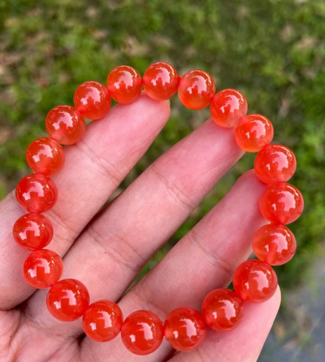 爱优美天然保山南红玛瑙杨柳料冰红手串圆珠冰种南红手链女款民族风