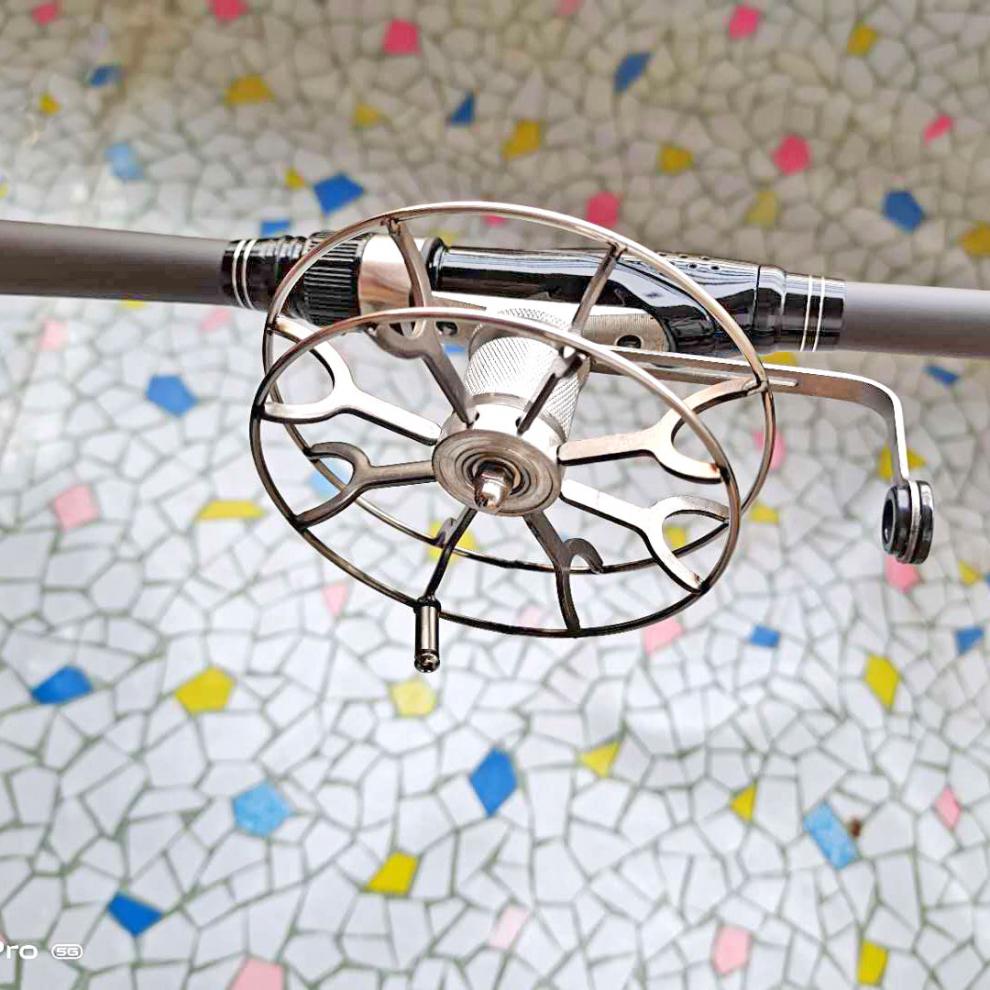 手拨轮八卦轮谷麦轮不锈钢手拔轮八卦轮前打轮带卸力全金属筏钓轮矶钓