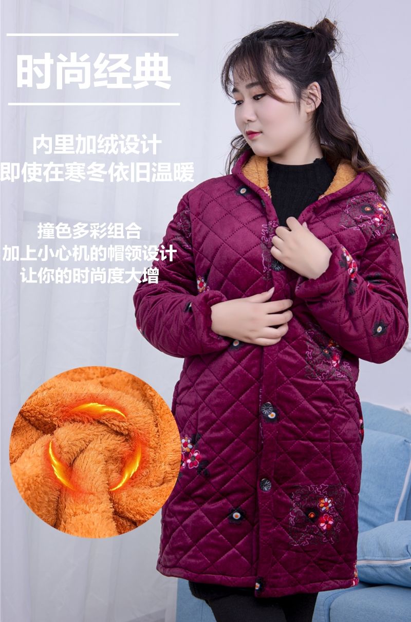 加大棉罩衣女冬天加绒外套加厚男围裙外穿工作服加大码套褂彩色格子