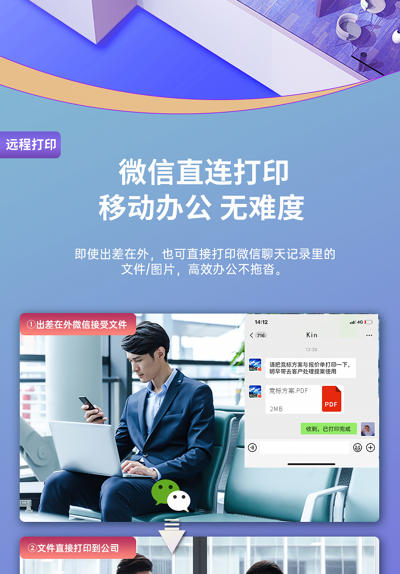 得力delim2000dw三合一系列黑白激光高速打印机无线wifi自动双面打印