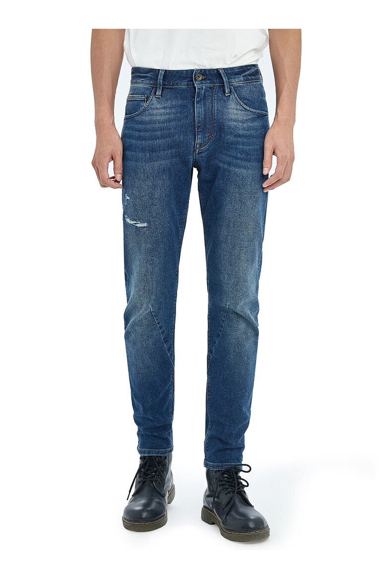 ablejeans牛仔裤男潮牌3d立体弹力修身显瘦多色水洗破洞街头潮流长裤