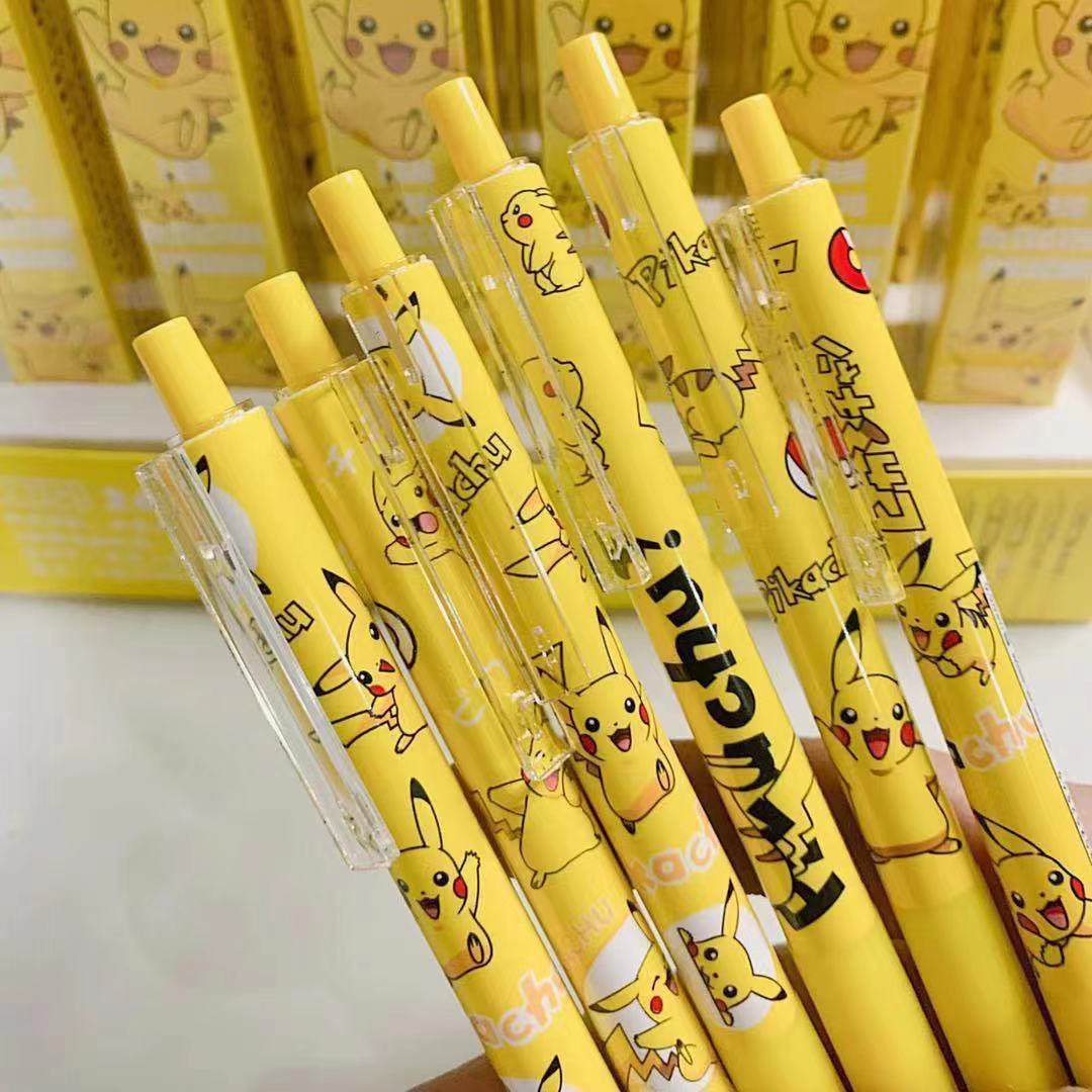 送30支笔芯皮卡丘按动笔卡通可爱高颜值少女心ins风05mm黑笔皮卡丘