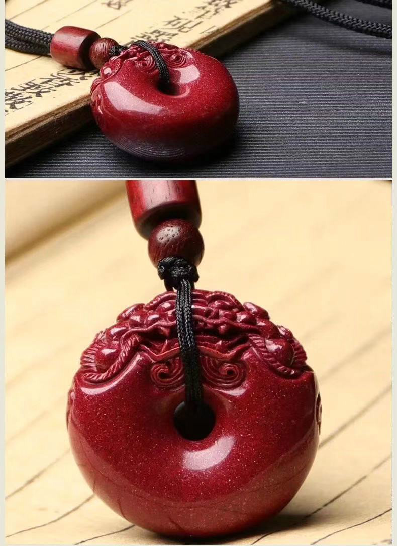 天然原矿朱砂貔貅平安扣吊坠高含量紫金砂本命年护身符挂件男女貔貅