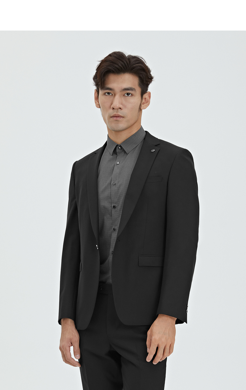 利郎羊毛西服套装男士修身2021秋季新款商务男士毛料西装上班工作服套