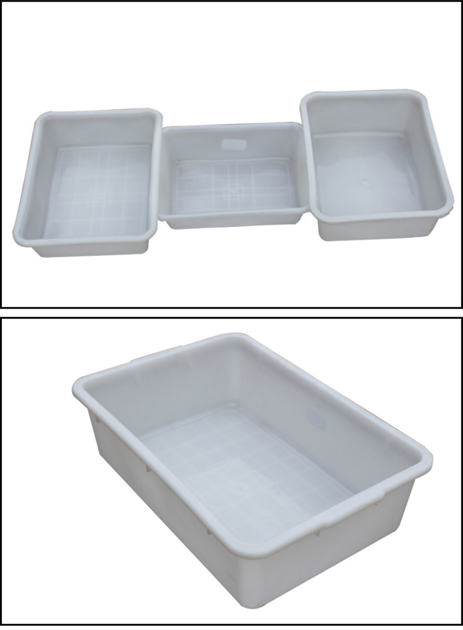 云图长方形白色小塑料盆大号加厚养殖工业无盖零件盒塑胶箱周转箱胶盒