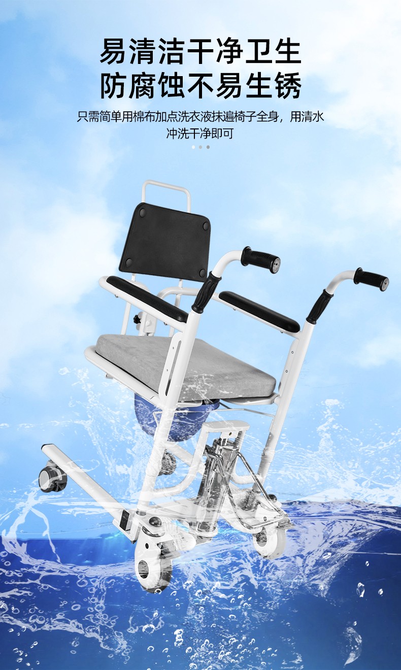 多功能液压升降移位机瘫痪老人转移车卧床残疾人护理坐便椅升降器第六