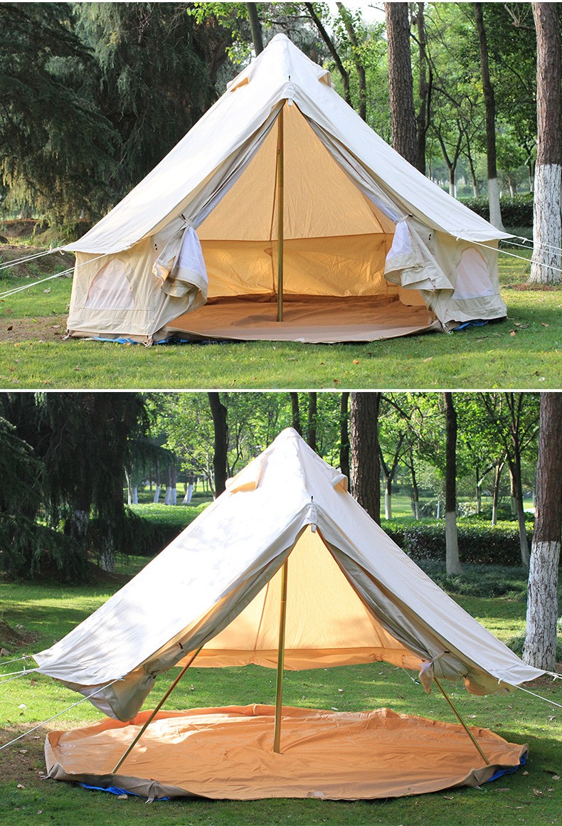 印第安户外多人露营棉布金字塔大型帐篷轻奢野营棉布蒙古包防雨3米款