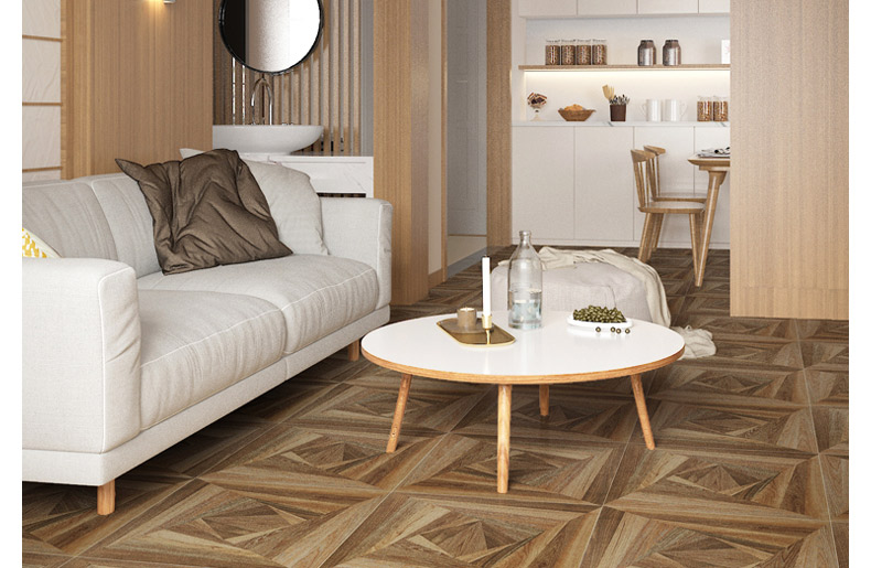 罗浮威尔全瓷木纹砖600x600客厅卧室仿木防滑地板砖耐磨地砖 lf60593