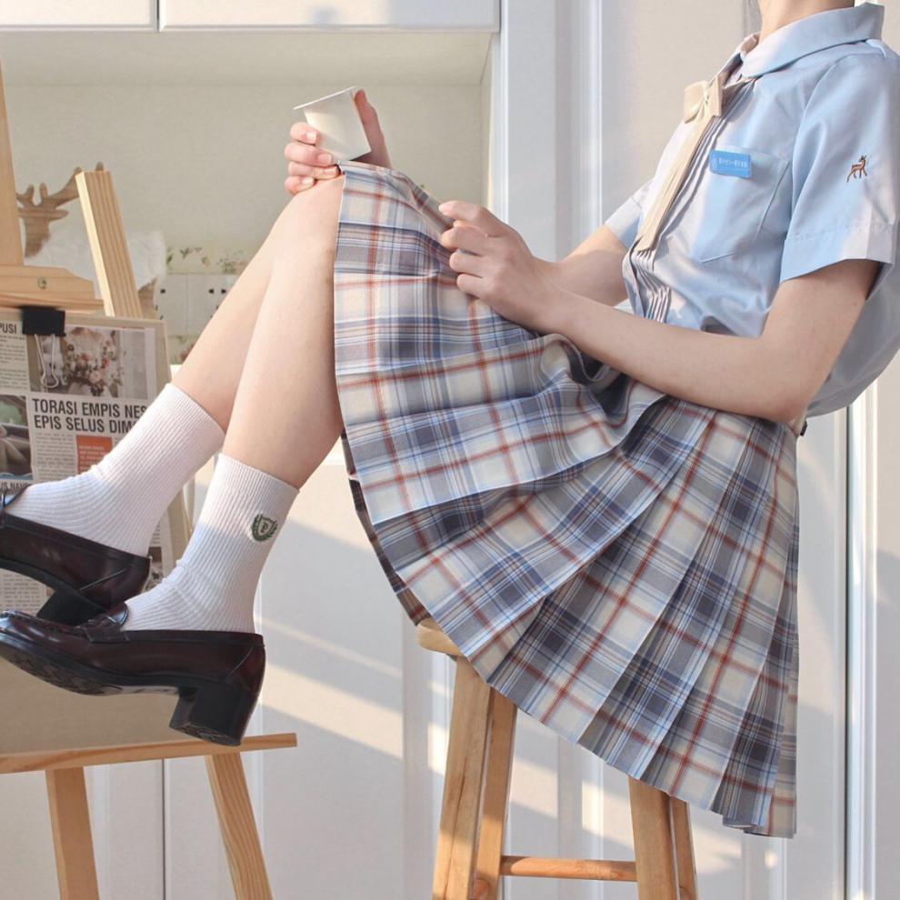 瑟空2021秋上新小酸奶jk格裙制服水手服套装日系学生百褶裙gsjyjpkk小