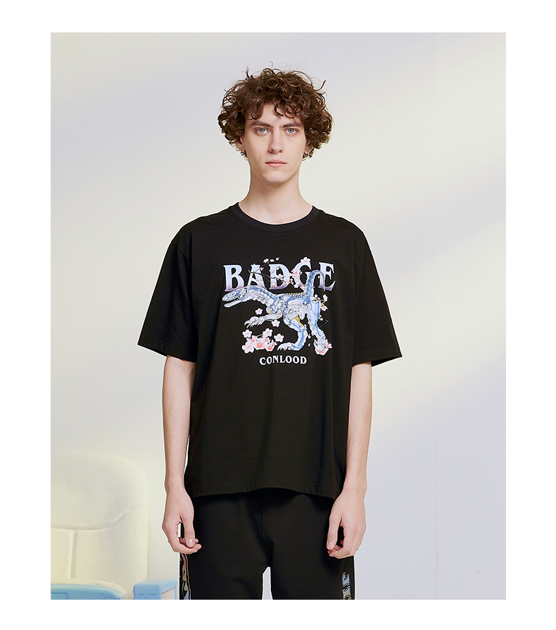 apetees安逸猿20201年夏季男女同款短袖t恤潮流印花半袖上衣女黑色s